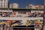 Painel da fachada da estação dos comboios da Amadora - foto de Ana Ferreira, 2000